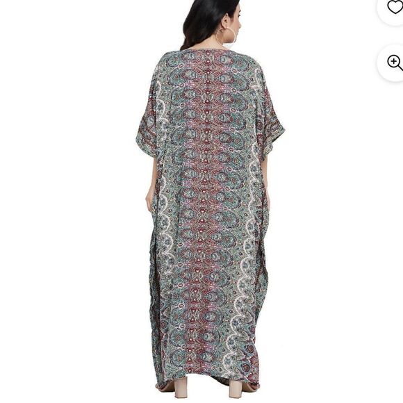 Gypsieblu Women Kaftans Dresses Caftan Long Maxi Printed Dress - Picture 2 of 12